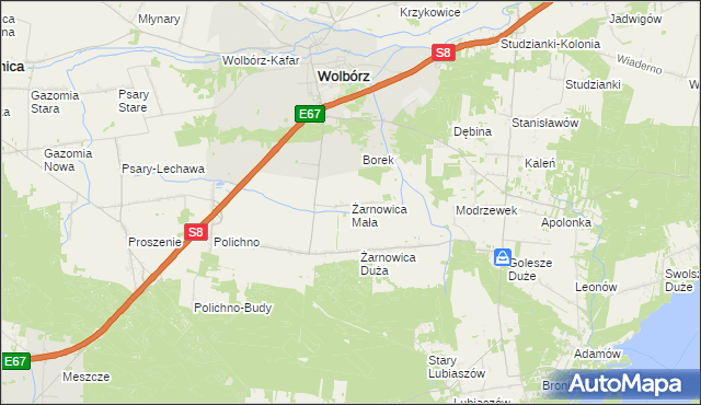 mapa Żarnowica Mała, Żarnowica Mała na mapie Targeo