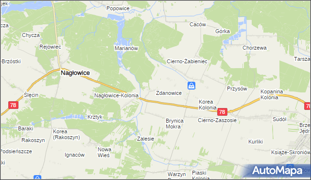 mapa Zdanowice, Zdanowice na mapie Targeo