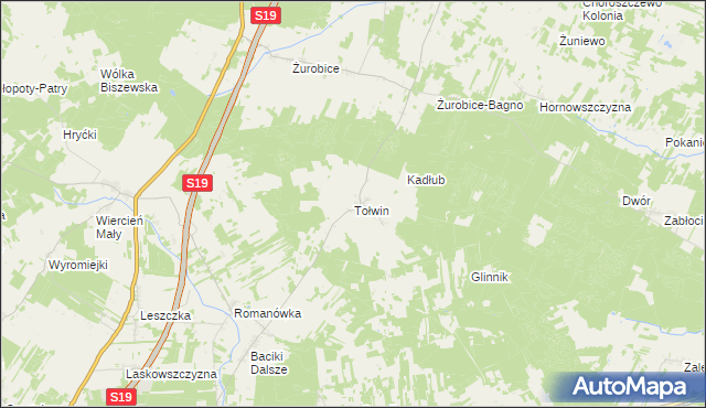 mapa Tołwin, Tołwin na mapie Targeo