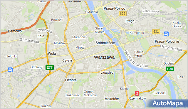 mapa Warszawy, Warszawa na mapie Targeo