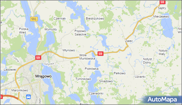 mapa Muntowo, Muntowo na mapie Targeo