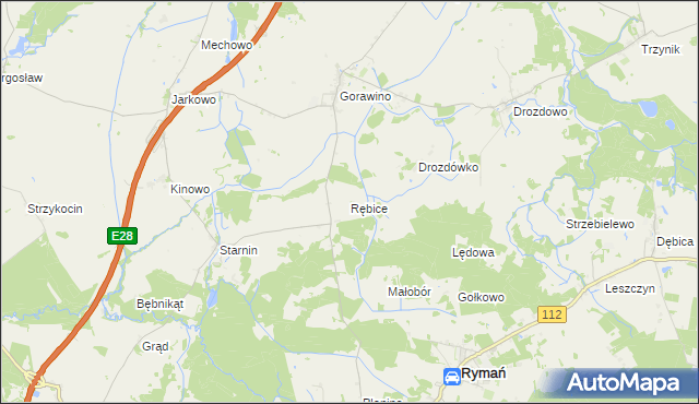 mapa Rębice, Rębice na mapie Targeo