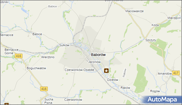 mapa Baborów, Baborów na mapie Targeo