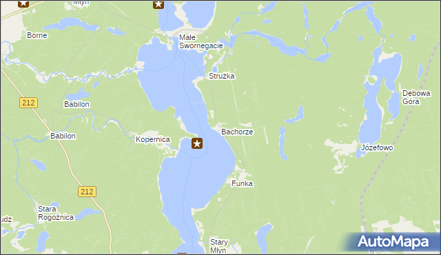 mapa Bachorze, Bachorze na mapie Targeo