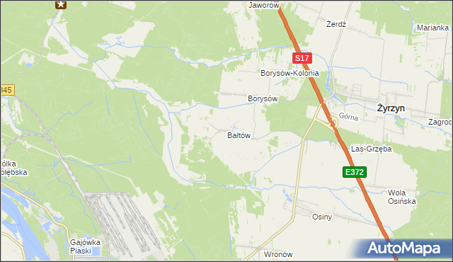 mapa Bałtów gmina Żyrzyn, Bałtów gmina Żyrzyn na mapie Targeo