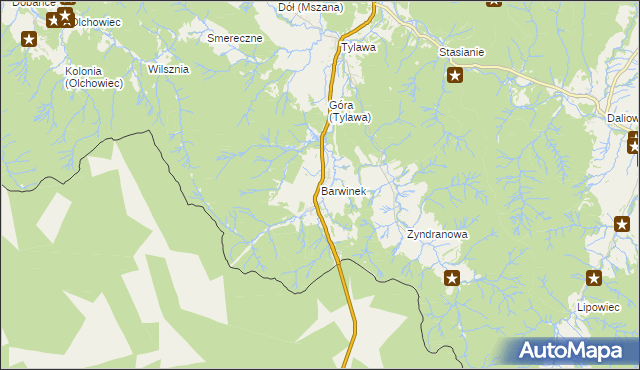 mapa Barwinek gmina Dukla, Barwinek gmina Dukla na mapie Targeo