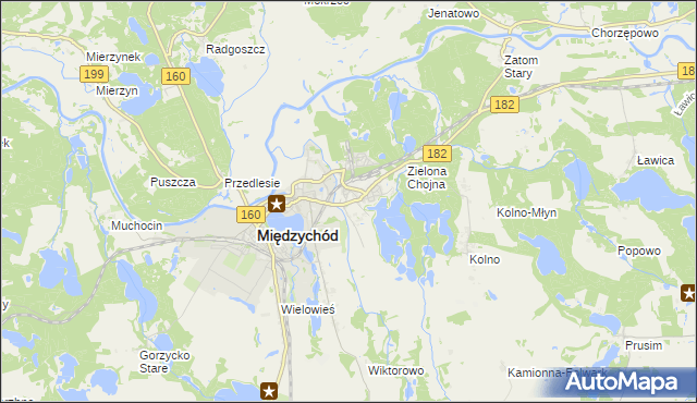 mapa Bielsko gmina Międzychód, Bielsko gmina Międzychód na mapie Targeo