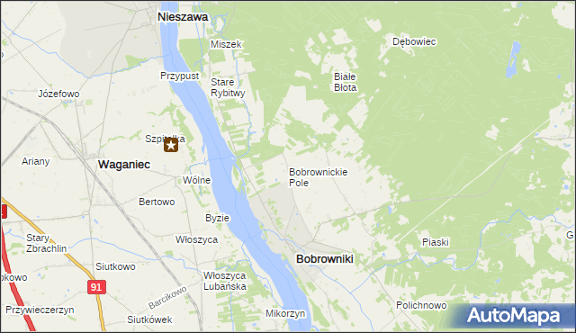 mapa Bobrownickie Pole, Bobrownickie Pole na mapie Targeo