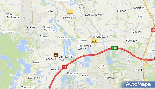 mapa Bobrowniki Wielkie, Bobrowniki Wielkie na mapie Targeo