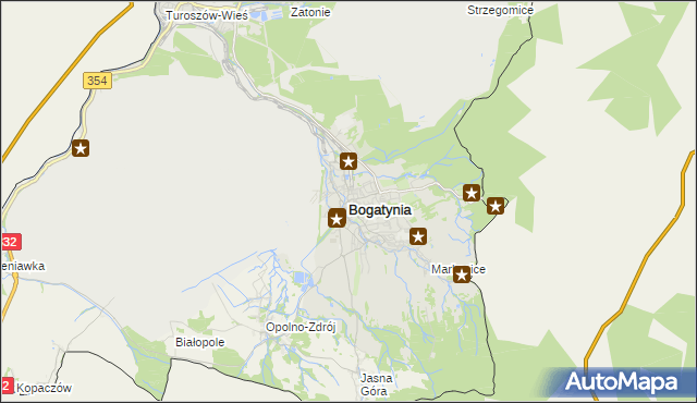 mapa Bogatynia, Bogatynia na mapie Targeo