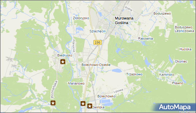 mapa Bolechowo gmina Czerwonak, Bolechowo gmina Czerwonak na mapie Targeo