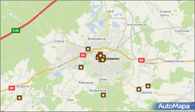 mapa Bolesławca, Bolesławiec na mapie Targeo