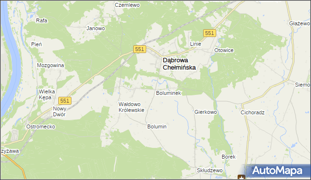mapa Boluminek, Boluminek na mapie Targeo