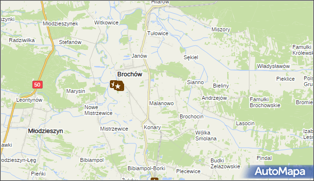 mapa Brochów-Kolonia, Brochów-Kolonia na mapie Targeo