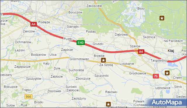 mapa Brzezie gmina Kłaj, Brzezie gmina Kłaj na mapie Targeo