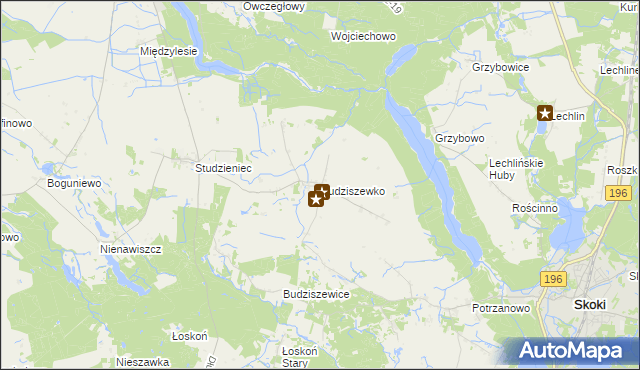 mapa Budziszewko, Budziszewko na mapie Targeo