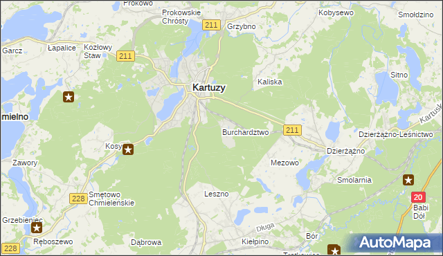 mapa Burchardztwo, Burchardztwo na mapie Targeo