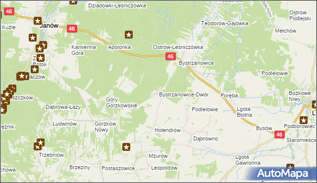 mapa Bystrzanowice-Dwór, Bystrzanowice-Dwór na mapie Targeo