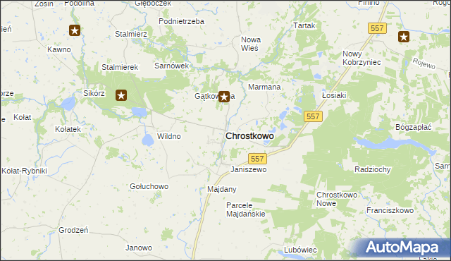 mapa Chrostkowo, Chrostkowo na mapie Targeo