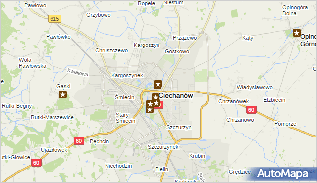 mapa Ciechanów, Ciechanów na mapie Targeo