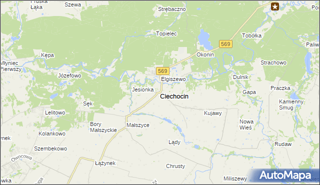mapa Ciechocin powiat golubsko-dobrzyński, Ciechocin powiat golubsko-dobrzyński na mapie Targeo