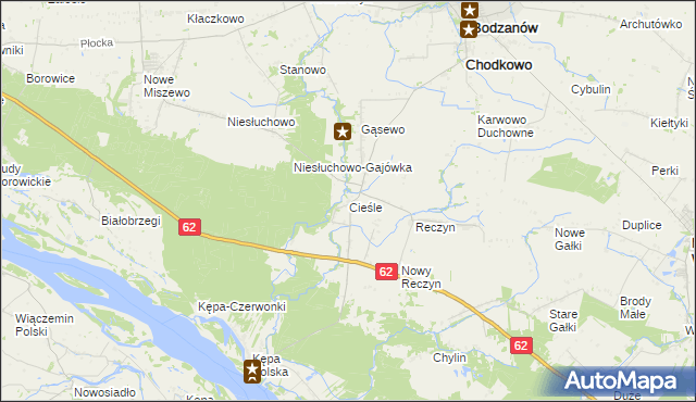 mapa Cieśle gmina Bodzanów, Cieśle gmina Bodzanów na mapie Targeo