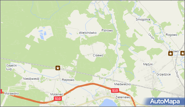 mapa Cisewo, Cisewo na mapie Targeo