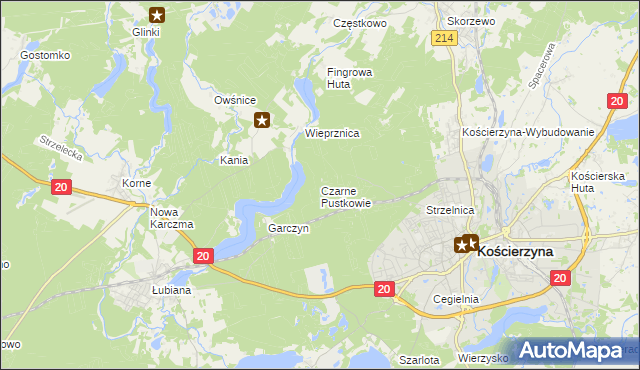 mapa Czarne Pustkowie, Czarne Pustkowie na mapie Targeo