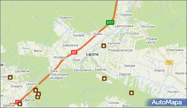 mapa Czerwona Górka gmina Łączna, Czerwona Górka gmina Łączna na mapie Targeo