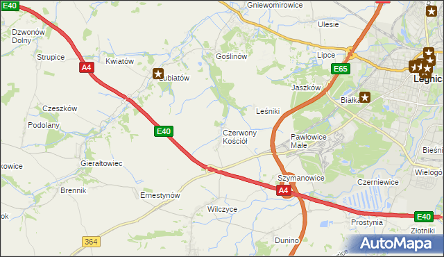mapa Czerwony Kościół, Czerwony Kościół na mapie Targeo