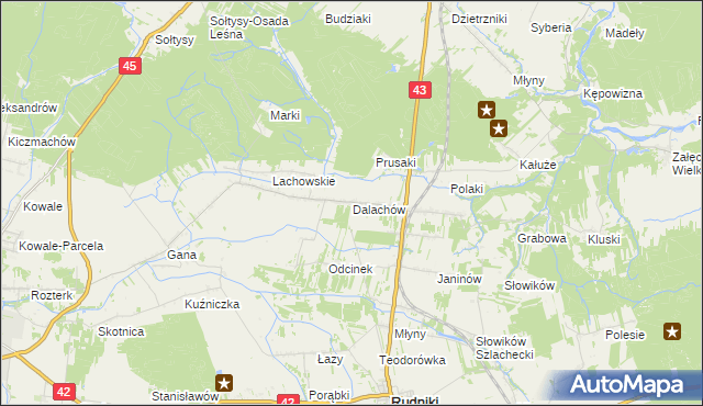 mapa Dalachów, Dalachów na mapie Targeo