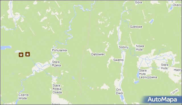 mapa Dębowiec gmina Osie, Dębowiec gmina Osie na mapie Targeo