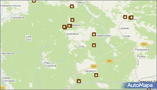 mapa Dyle, Dyle na mapie Targeo