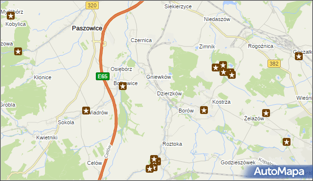 mapa Dzierzków, Dzierzków na mapie Targeo