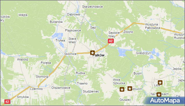 mapa Fałków, Fałków na mapie Targeo