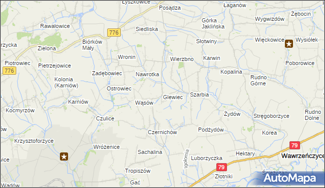 mapa Glewiec, Glewiec na mapie Targeo