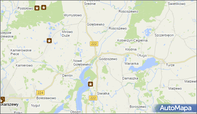 mapa Godziszewo gmina Skarszewy, Godziszewo gmina Skarszewy na mapie Targeo
