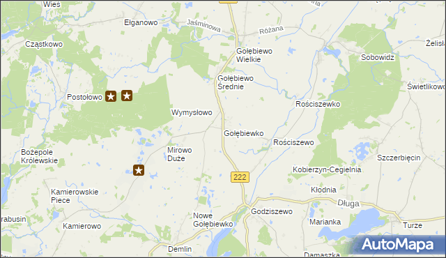 mapa Gołębiewko gmina Trąbki Wielkie, Gołębiewko gmina Trąbki Wielkie na mapie Targeo
