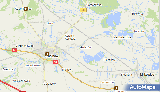 mapa Goliszów, Goliszów na mapie Targeo