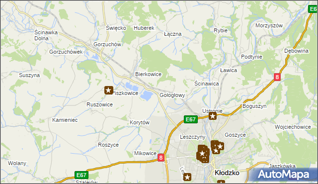 mapa Gołogłowy, Gołogłowy na mapie Targeo