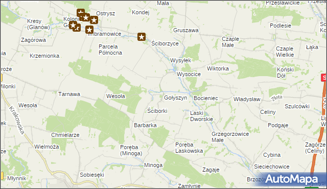 mapa Gołyszyn, Gołyszyn na mapie Targeo