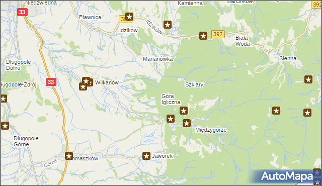 mapa Góra Igliczna, Góra Igliczna na mapie Targeo