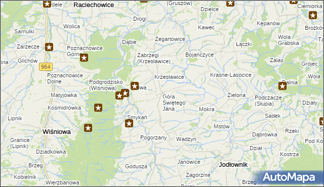 mapa Góra Świętego Jana, Góra Świętego Jana na mapie Targeo