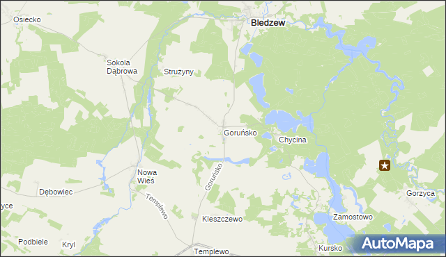mapa Goruńsko, Goruńsko na mapie Targeo
