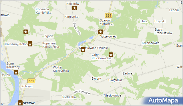 mapa Góry Kluczkowickie, Góry Kluczkowickie na mapie Targeo
