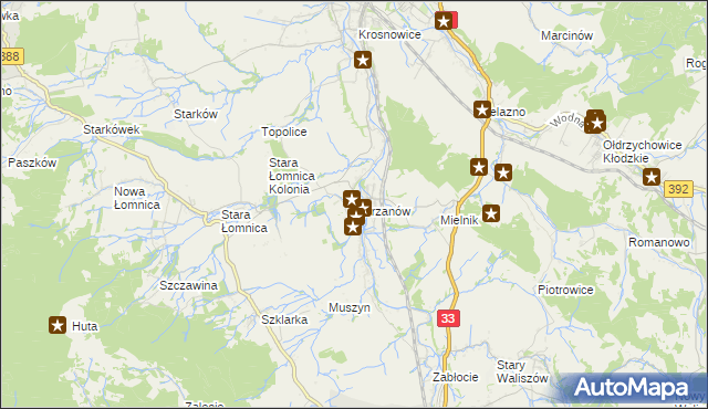 mapa Gorzanów, Gorzanów na mapie Targeo