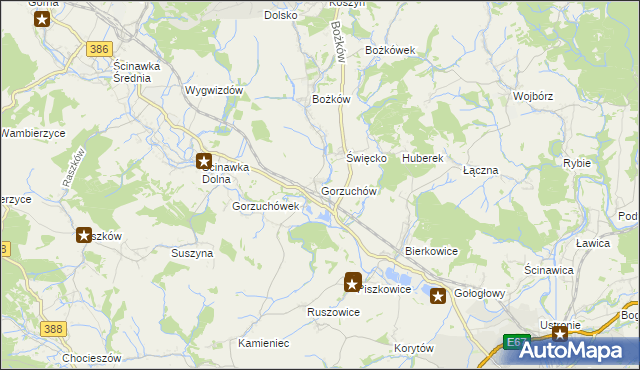 mapa Gorzuchów, Gorzuchów na mapie Targeo