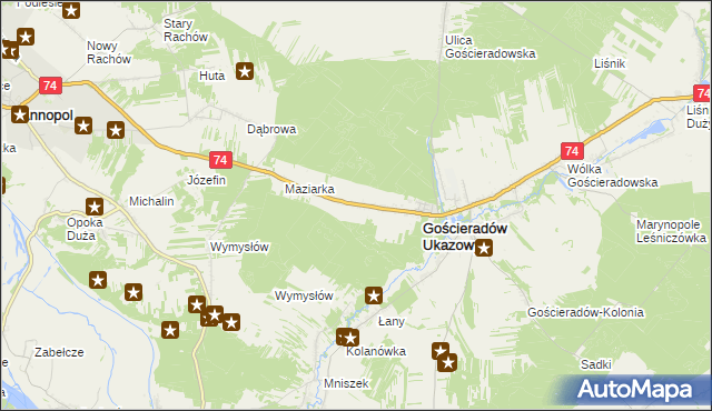 mapa Gościeradów-Folwark, Gościeradów-Folwark na mapie Targeo