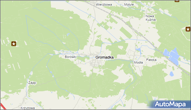 mapa Gromadka, Gromadka na mapie Targeo
