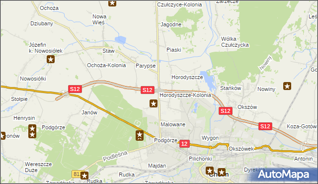 mapa Horodyszcze-Kolonia, Horodyszcze-Kolonia na mapie Targeo